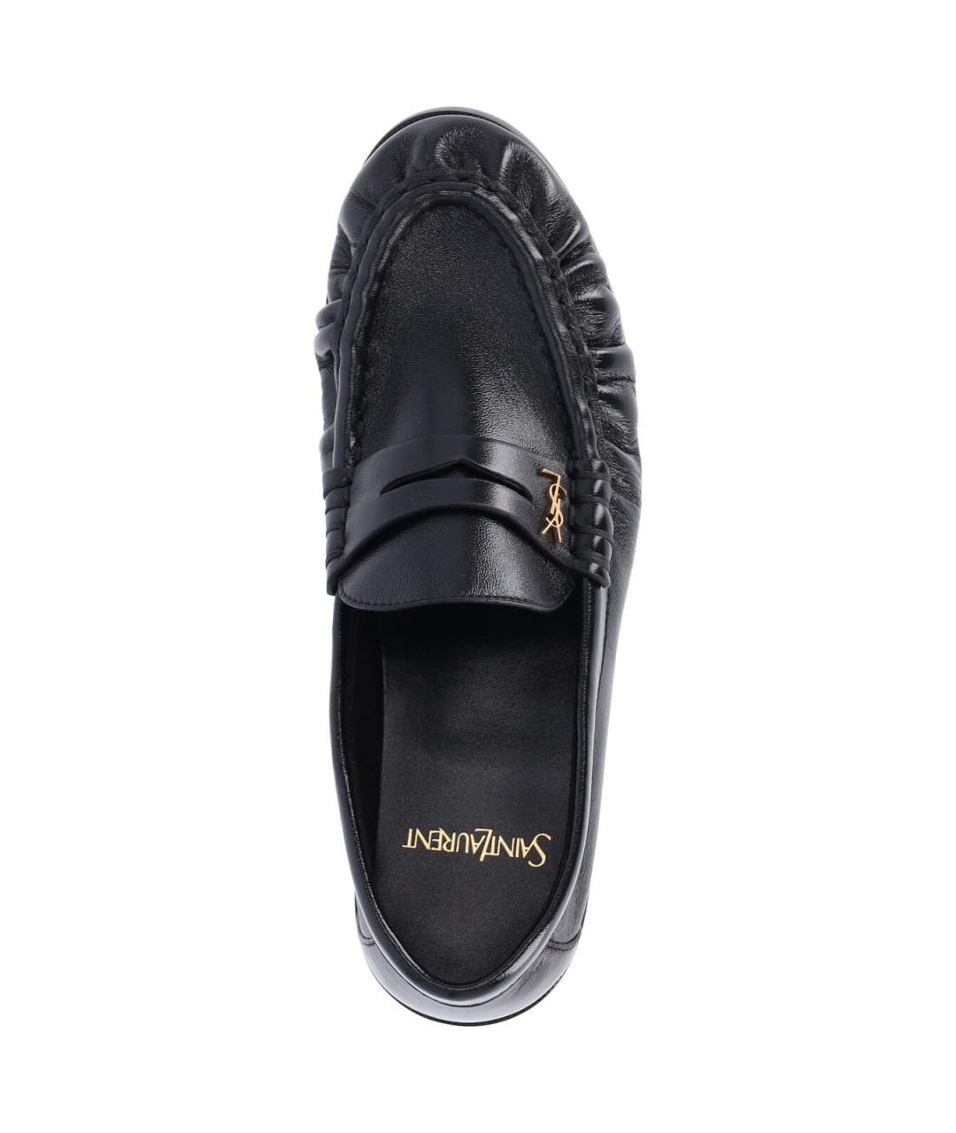 SAINT LAURENT Черные кожаные лоферы, фото 5