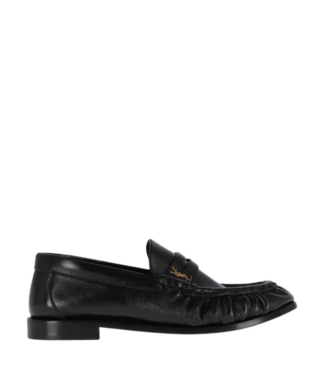 SAINT LAURENT Черные кожаные лоферы, фото 1