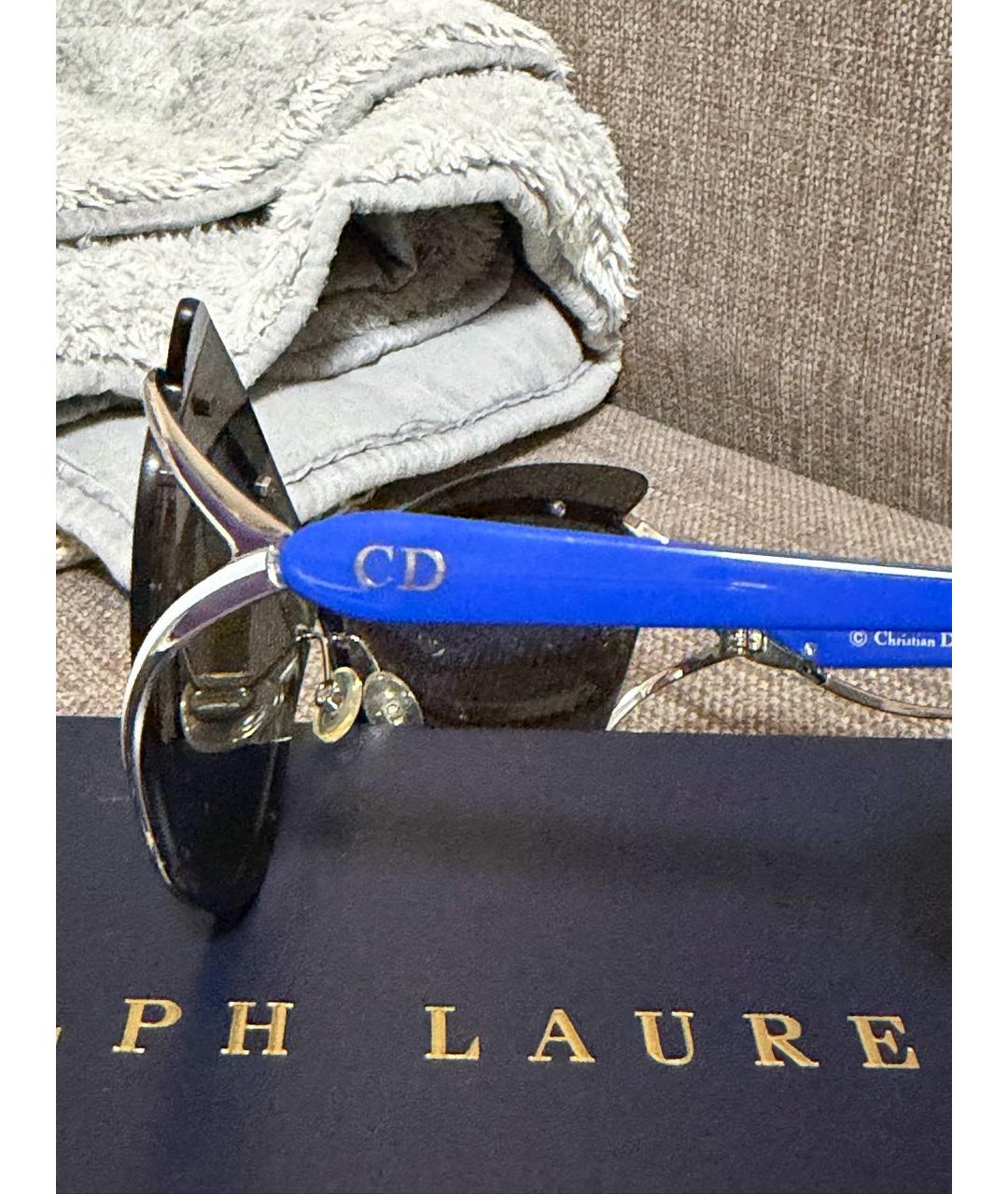 CHRISTIAN DIOR Синие пластиковые солнцезащитные очки, фото 2