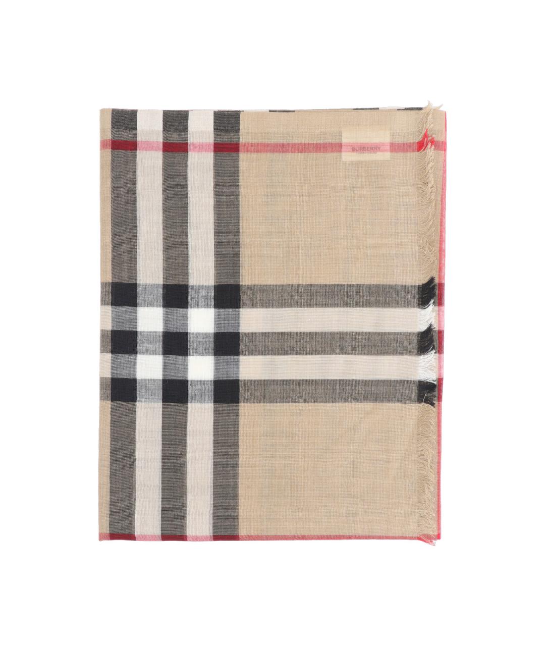 BURBERRY Бежевый шерстяной шарф, фото 1