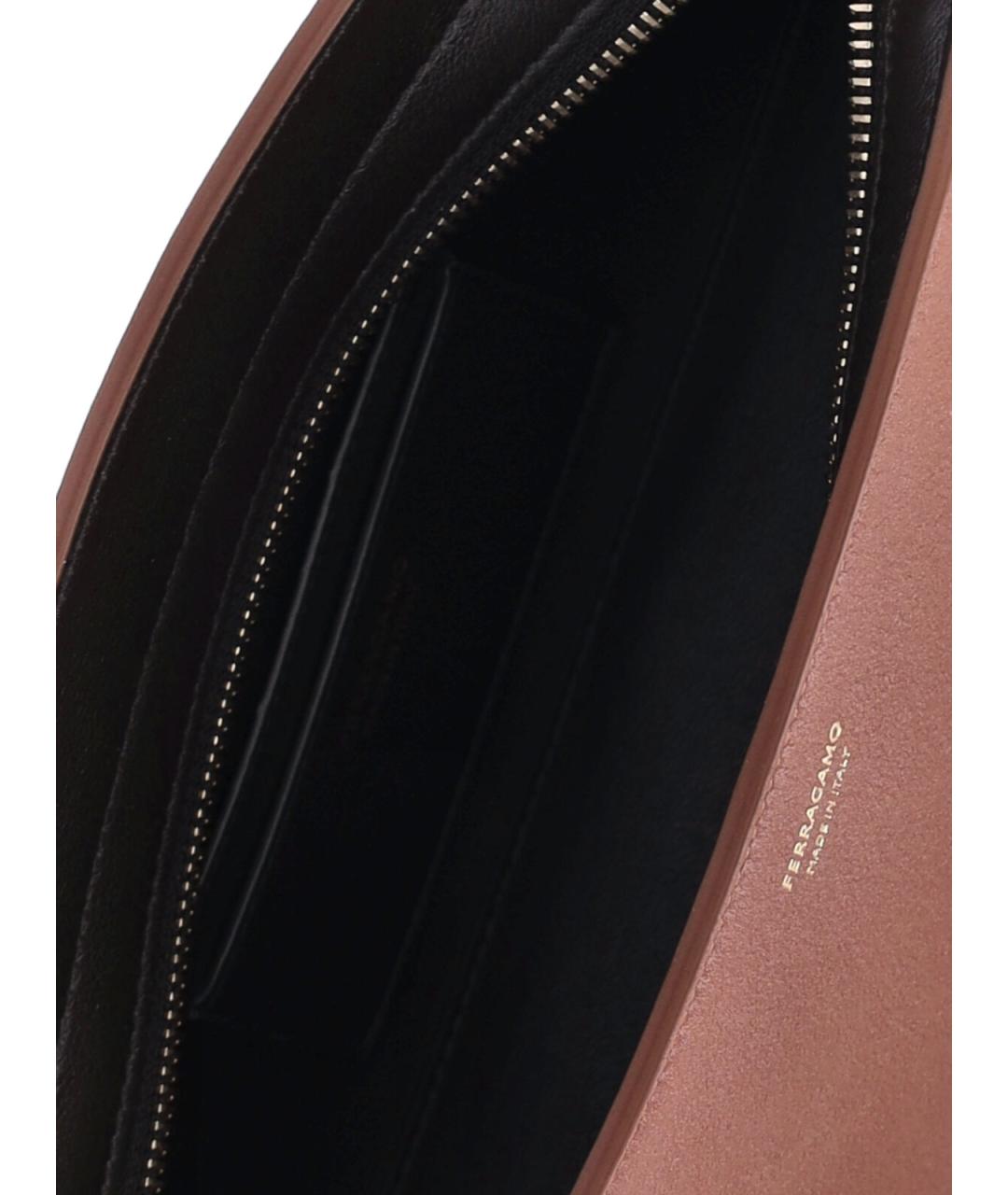 FERRAGAMO Коричневая кожаная сумка через плечо, фото 4