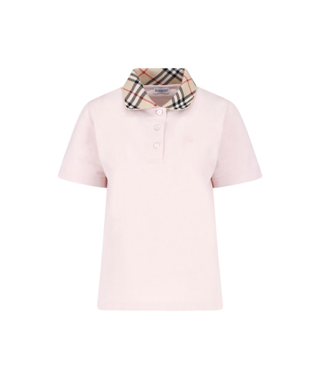 BURBERRY Розовая хлопковая футболка, фото 1