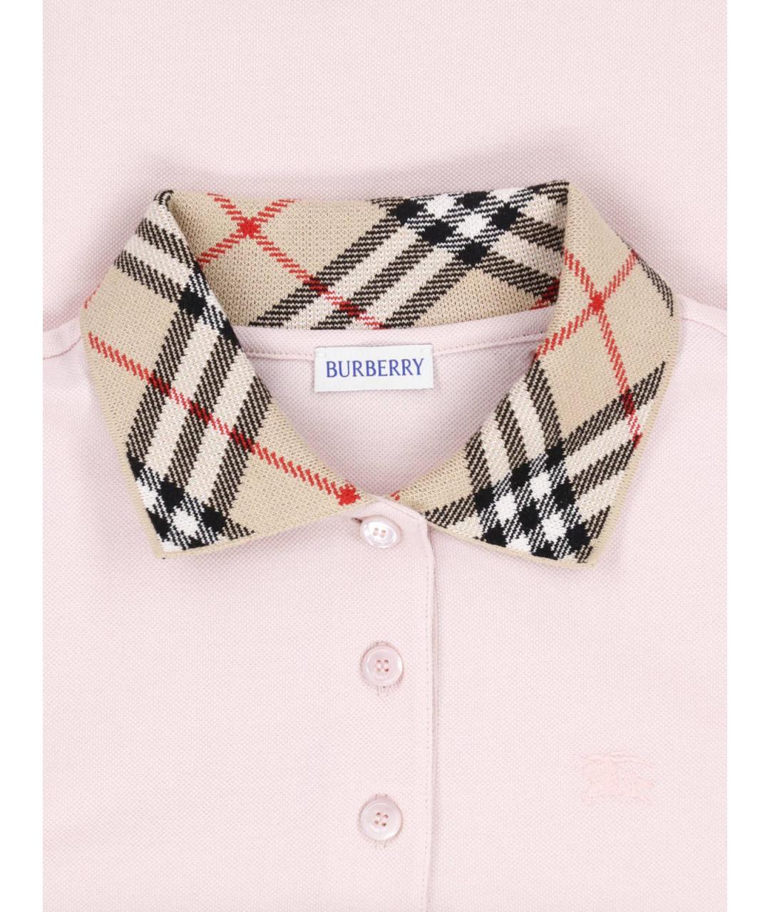 BURBERRY Розовая хлопковая футболка, фото 3