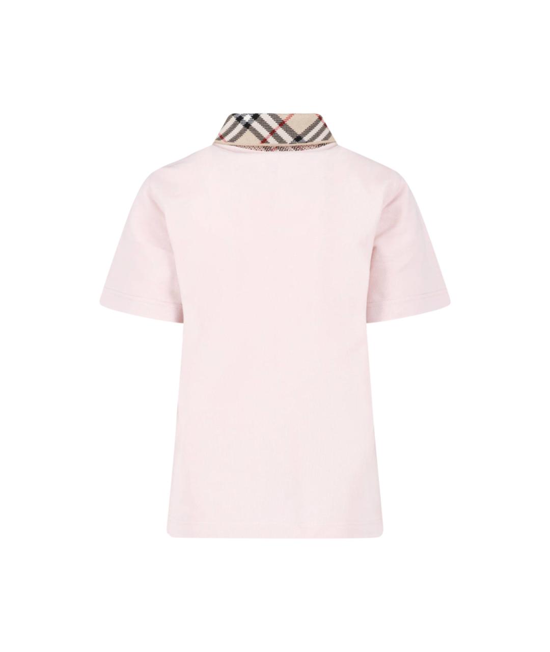 BURBERRY Розовая хлопковая футболка, фото 2