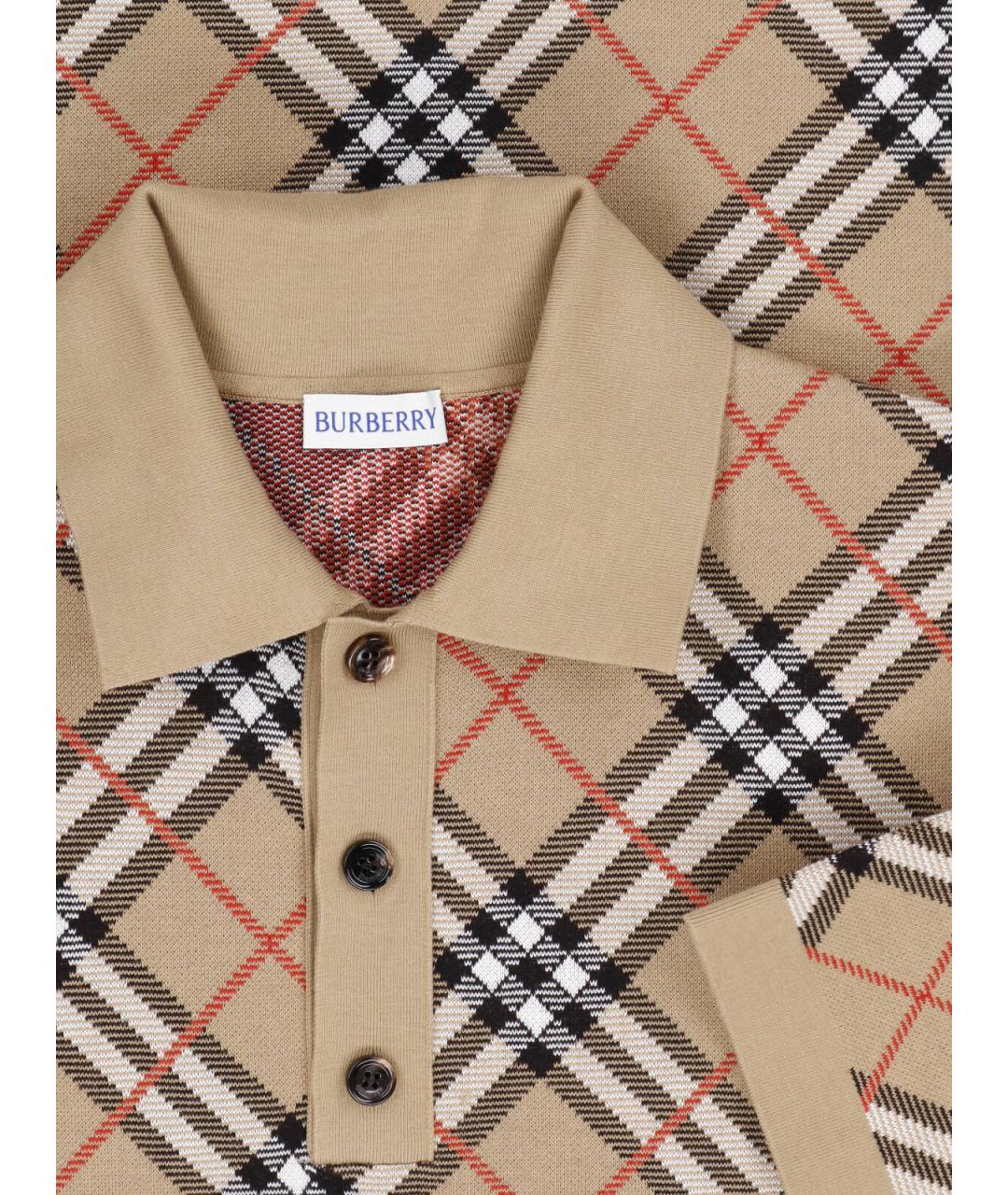 BURBERRY Мульти хлопковое поло с коротким рукавом, фото 3