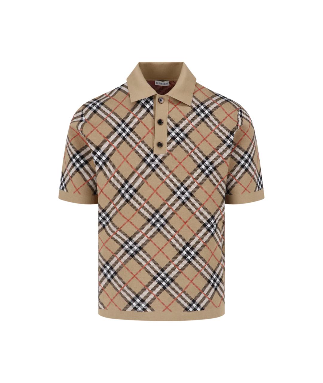 BURBERRY Мульти хлопковое поло с коротким рукавом, фото 1