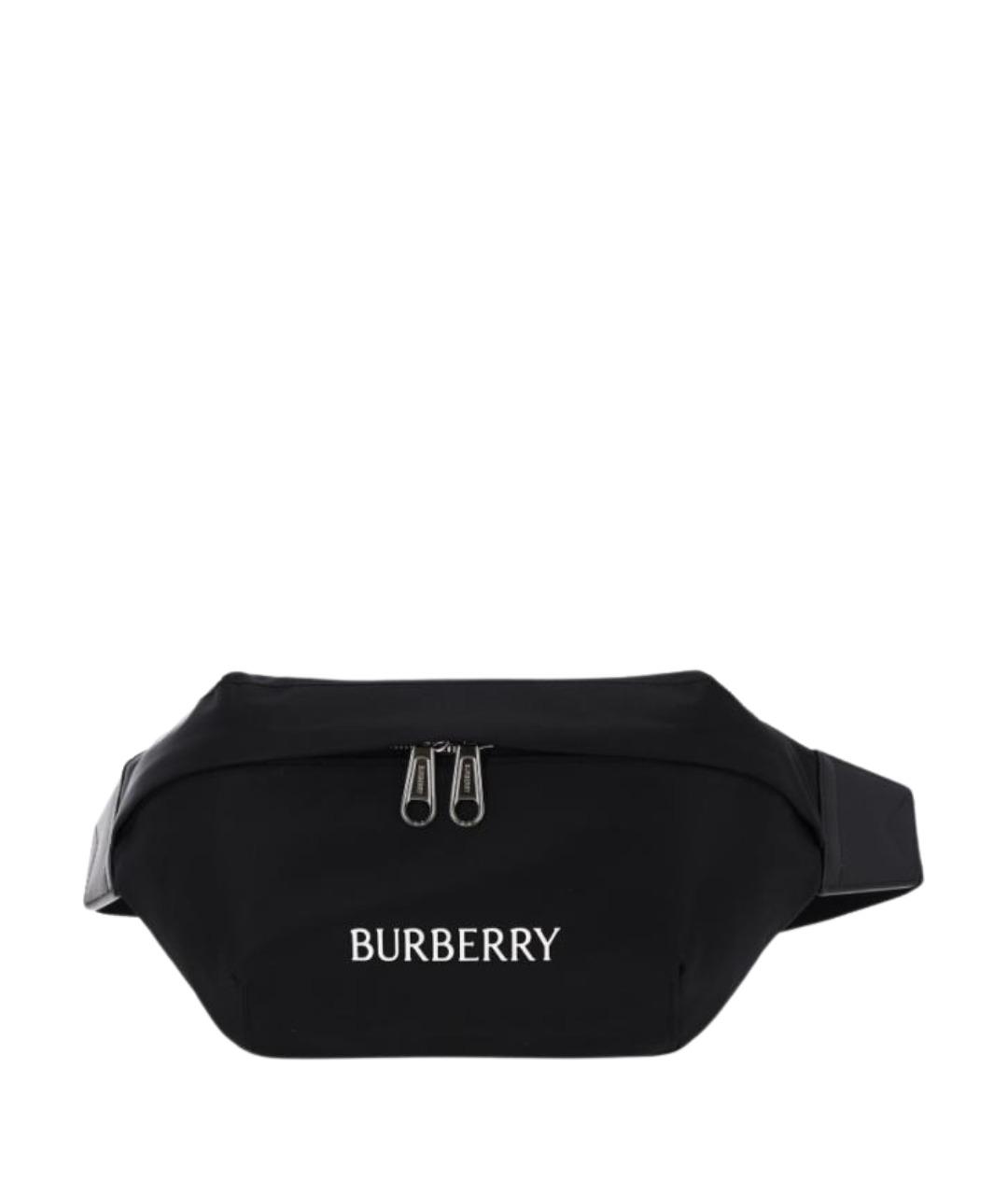 BURBERRY Черная синтетическая поясная сумка, фото 1