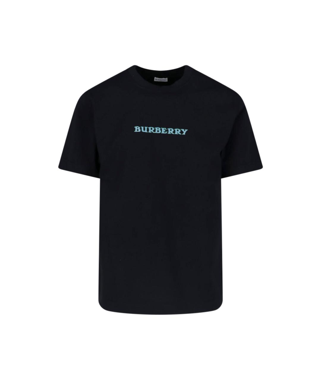 BURBERRY Черная хлопковая футболка, фото 1