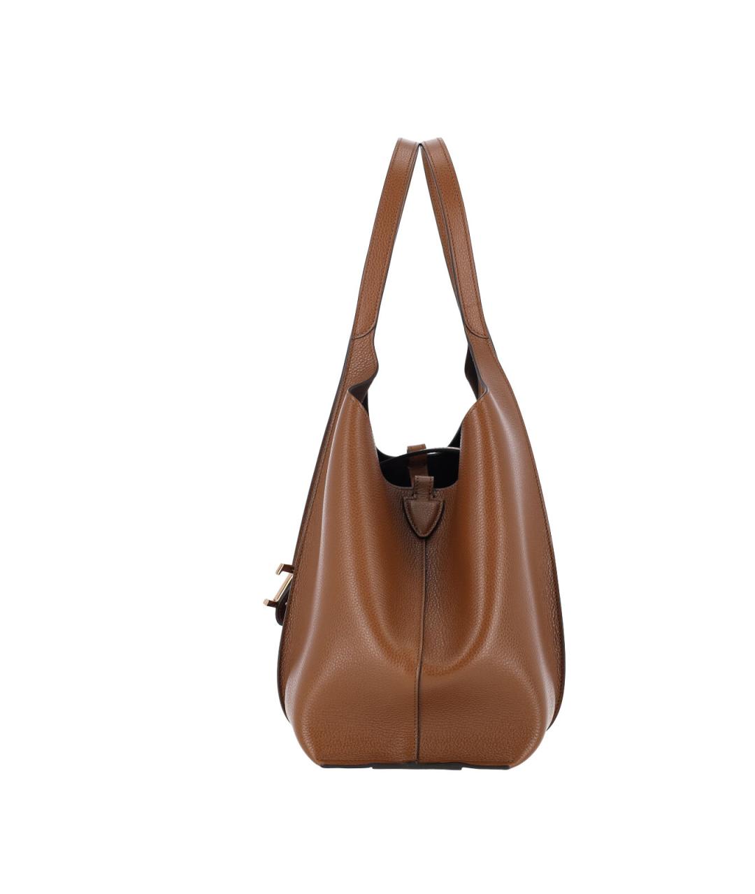 TOD'S Коричневая кожаная сумка тоут, фото 5
