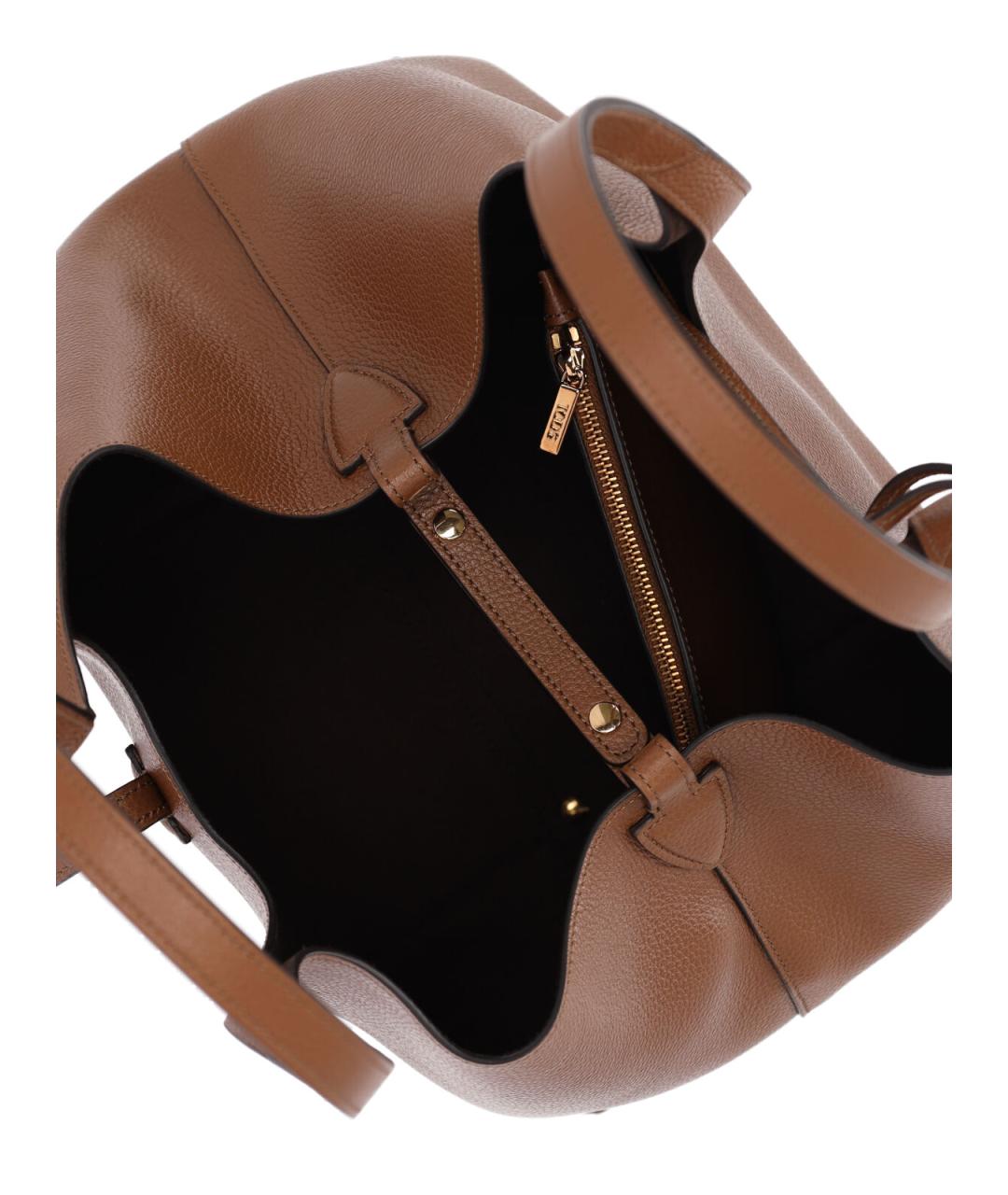 TOD'S Коричневая кожаная сумка тоут, фото 4