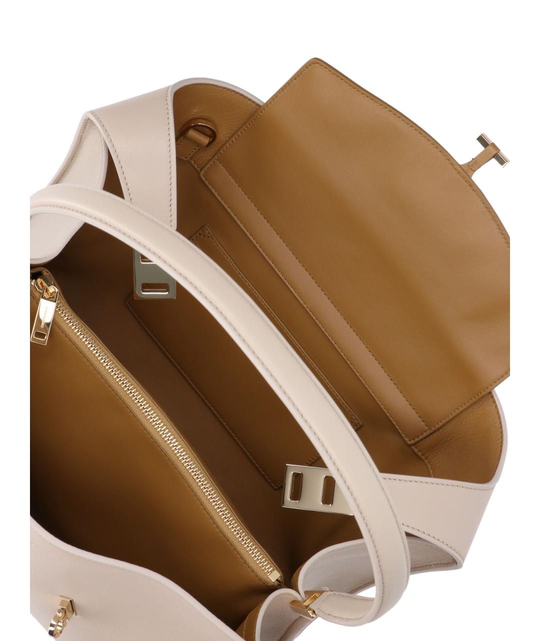 FERRAGAMO Бежевая кожаная сумка тоут, фото 4