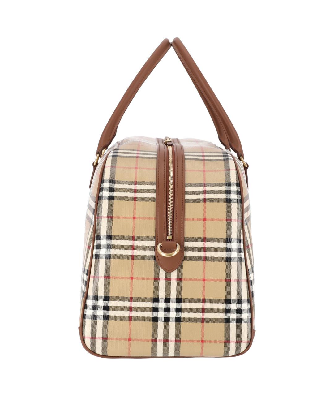 BURBERRY Бежевая хлопковая сумка тоут, фото 5