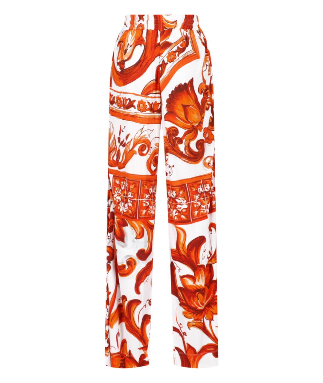 DOLCE&GABBANA Мульти вискозные прямые брюки, фото 2