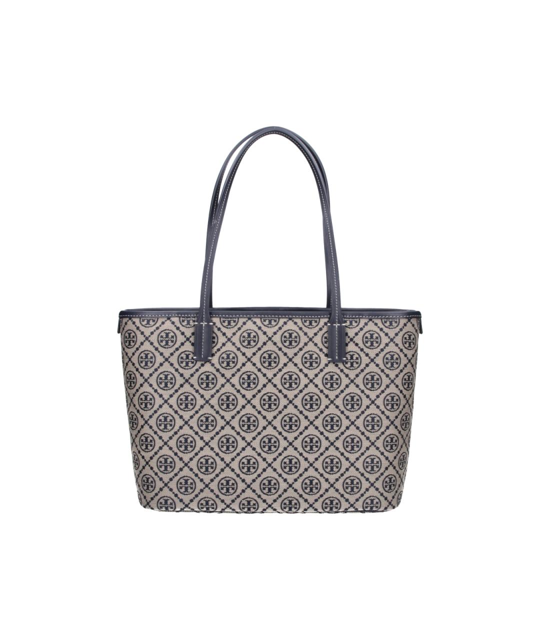 TORY BURCH Синяя сумка тоут из канвы, фото 3
