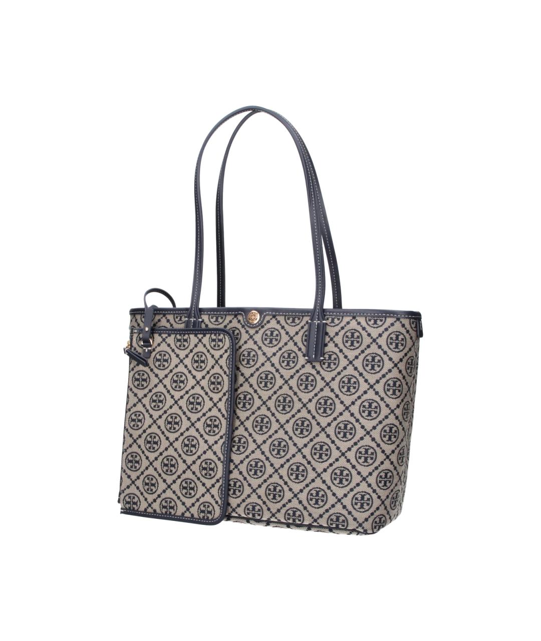 TORY BURCH Синяя сумка тоут из канвы, фото 2