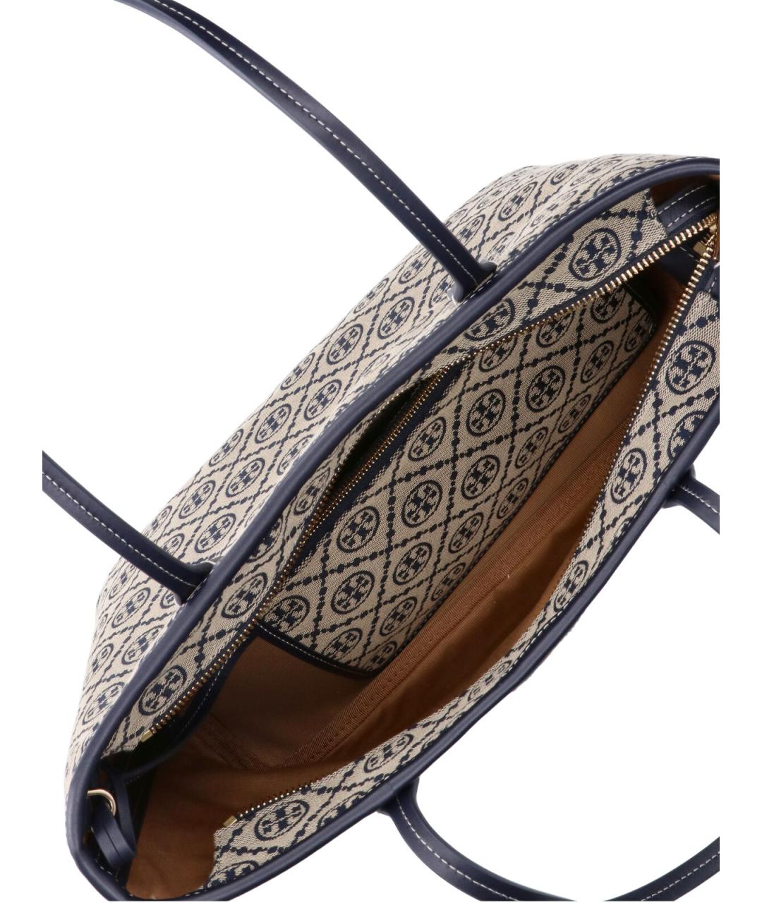 TORY BURCH Синяя сумка тоут из канвы, фото 4