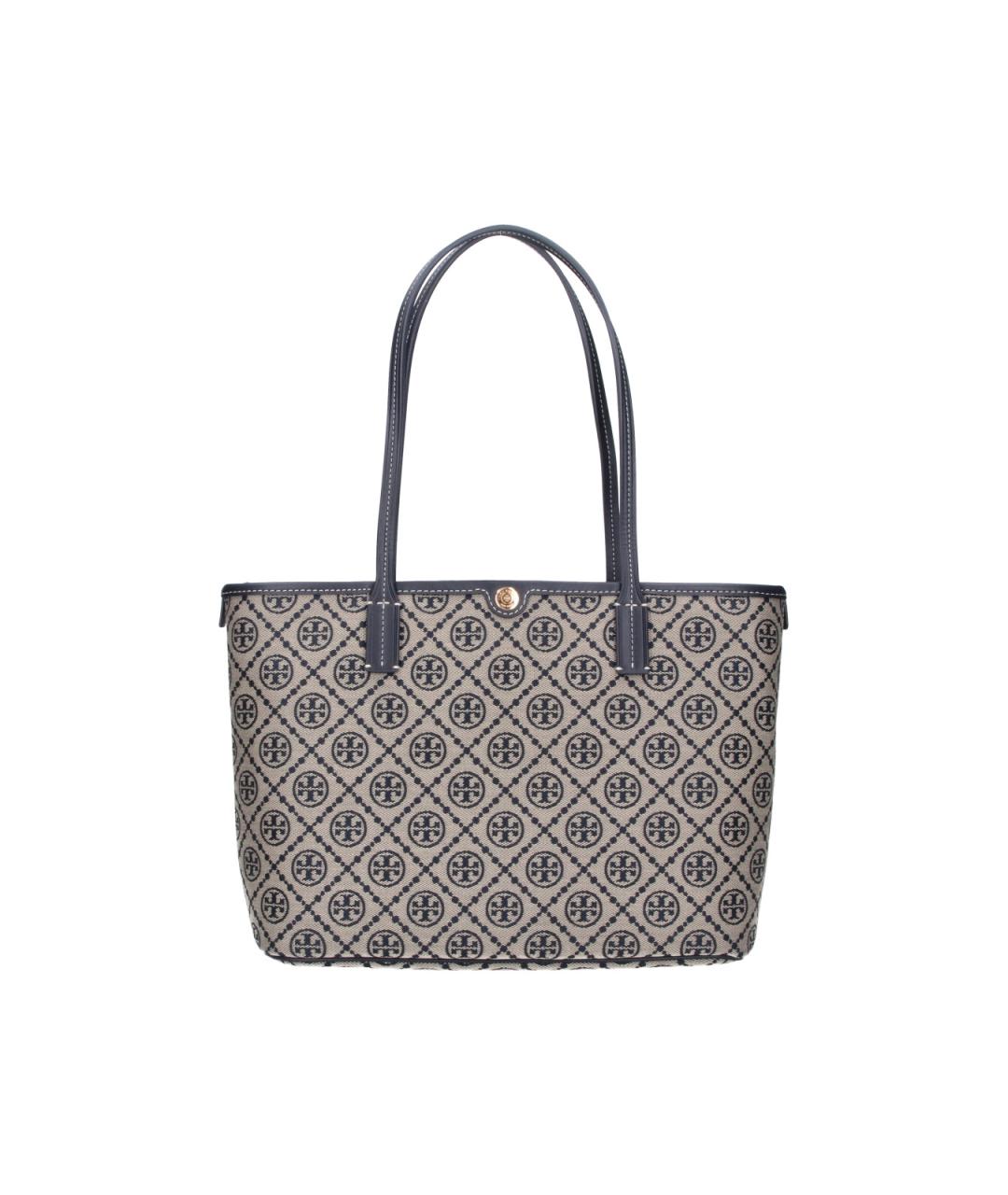 TORY BURCH Синяя сумка тоут из канвы, фото 6