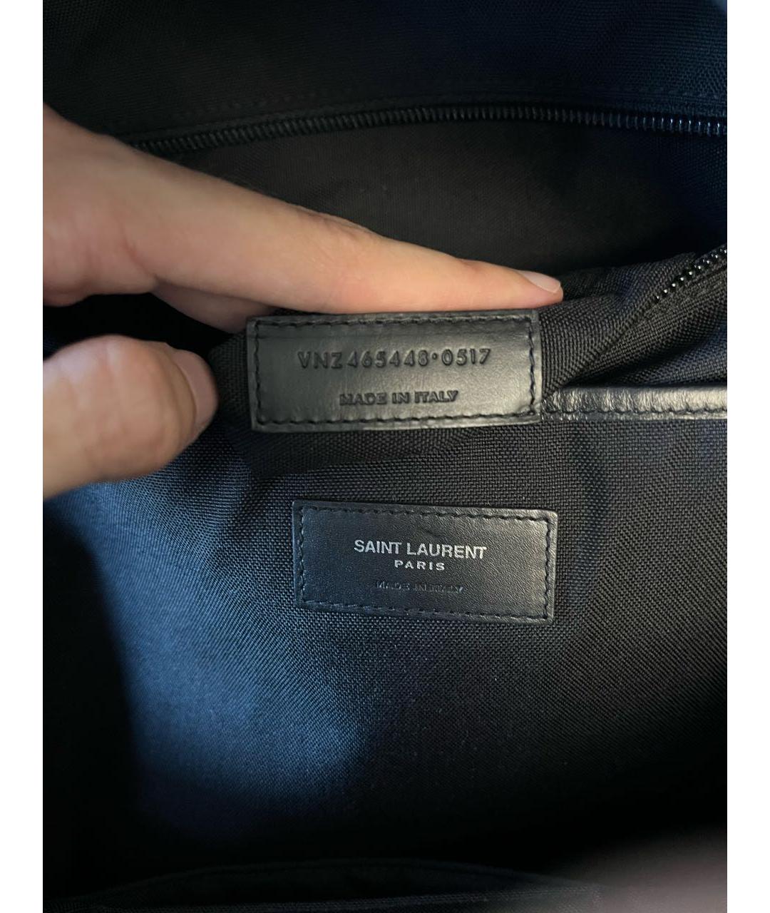 SAINT LAURENT Темно-синий тканевый рюкзак, фото 4