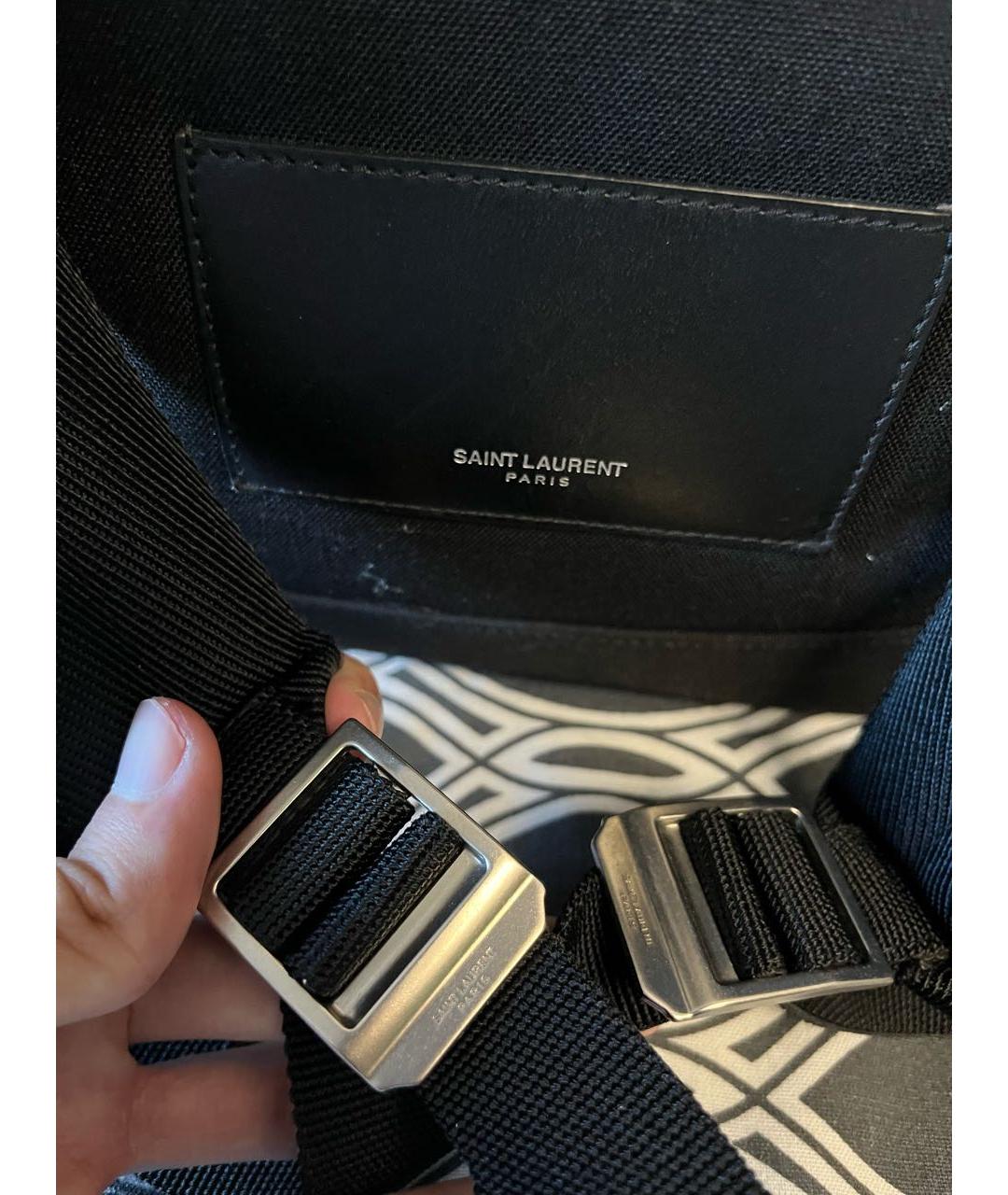 SAINT LAURENT Темно-синий тканевый рюкзак, фото 6