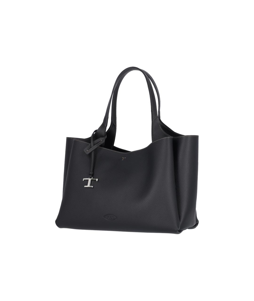 TOD'S Черная кожаная сумка тоут, фото 2