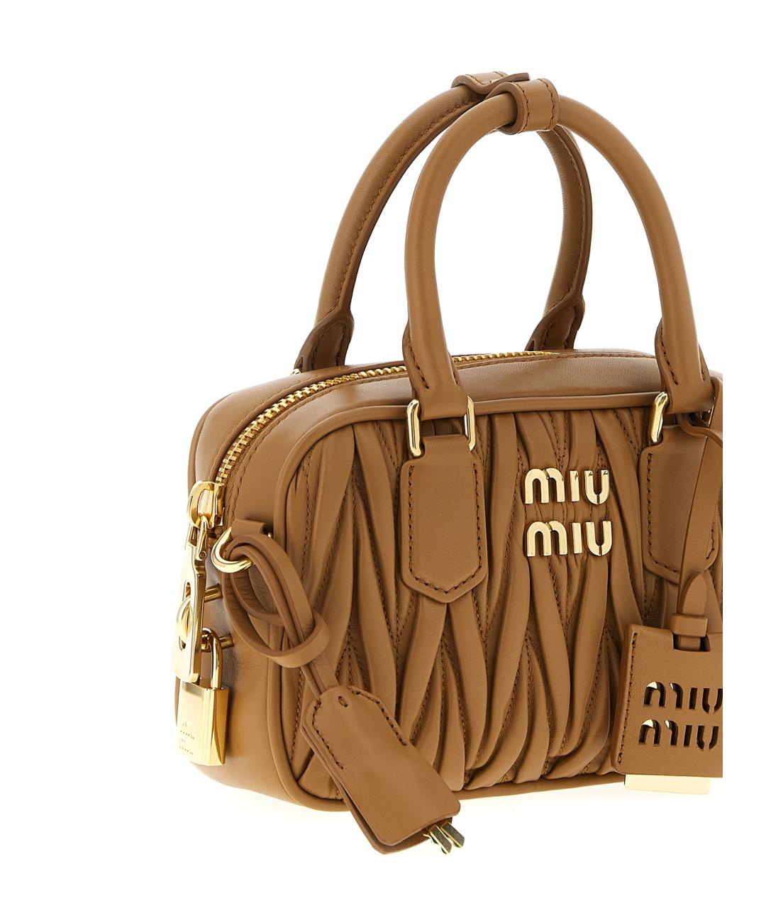 MIU MIU Коричневая кожаная сумка тоут, фото 3