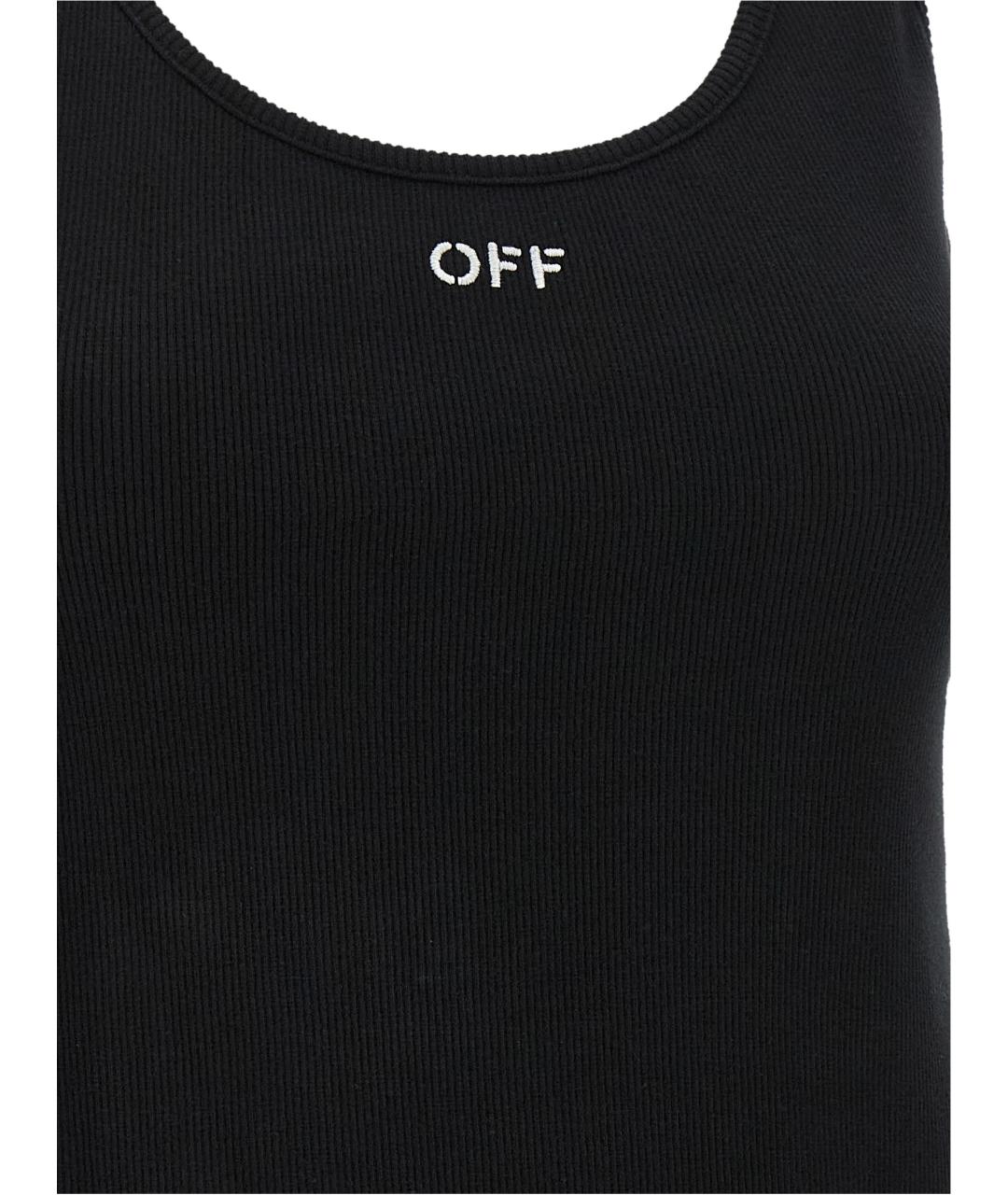 OFF-WHITE Черная хлопковая майка, фото 4