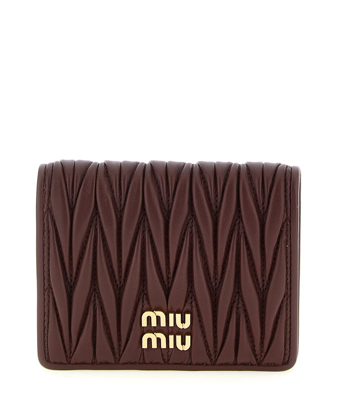 MIU MIU Бордовый кожаный кошелек, фото 1