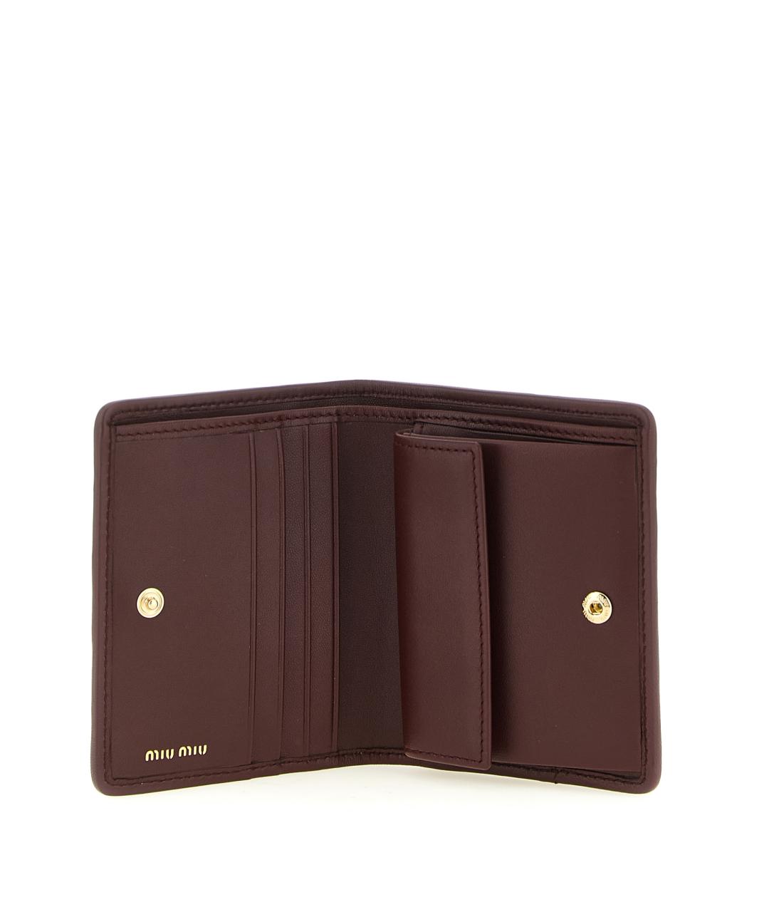 MIU MIU Бордовый кожаный кошелек, фото 3