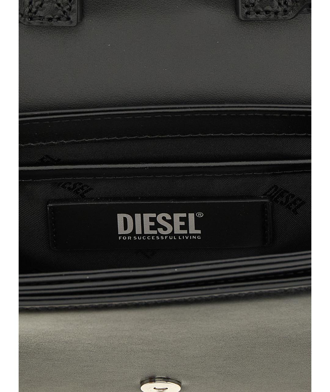 DIESEL Черная сумка через плечо из искусственной кожи, фото 4