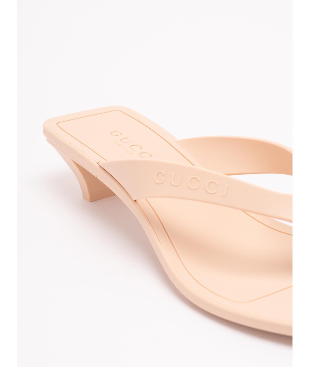 GUCCI Розовые резиновые мюли, фото 5
