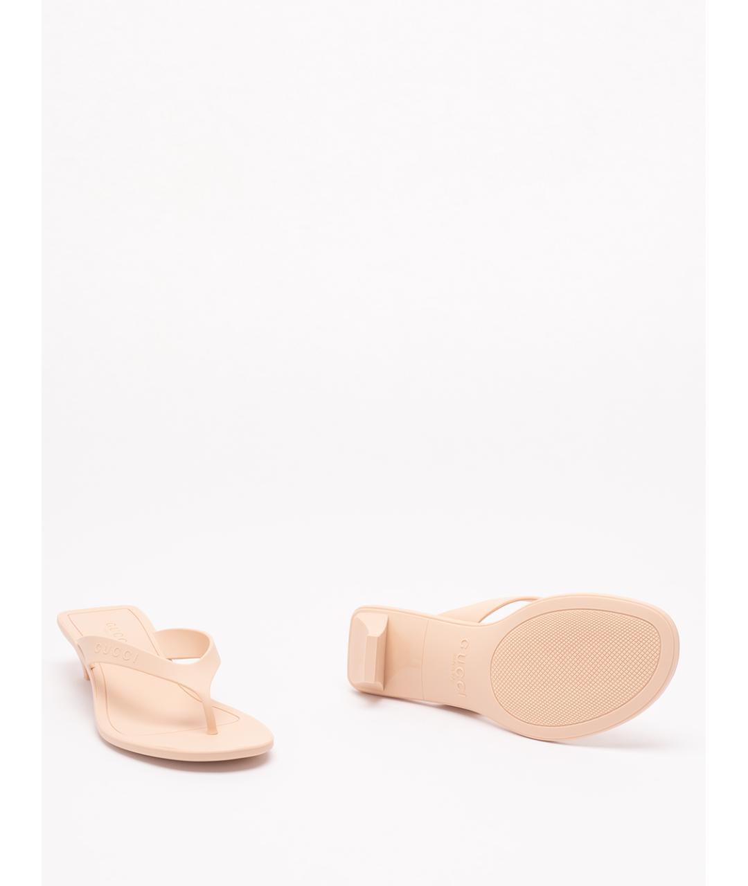 GUCCI Розовые резиновые мюли, фото 4