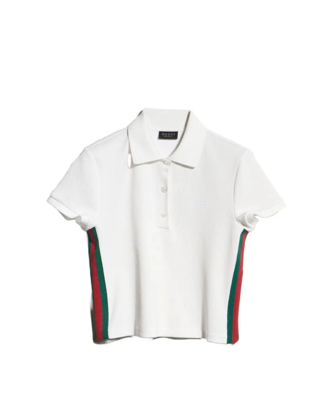 GUCCI Белая полиэстеровая футболка, фото 1