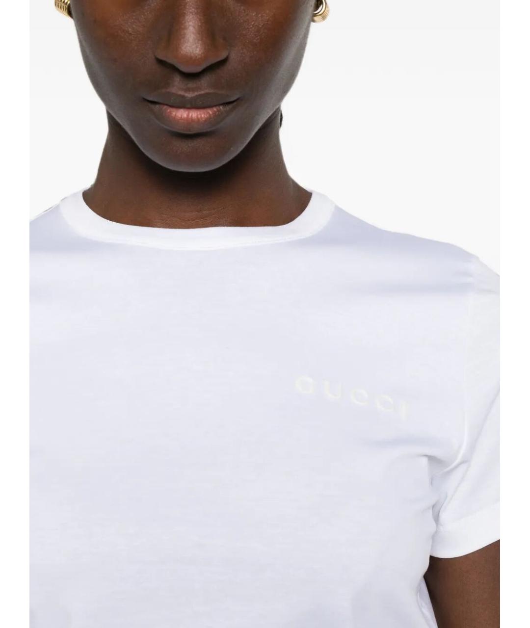 GUCCI Белая хлопковая футболка, фото 5