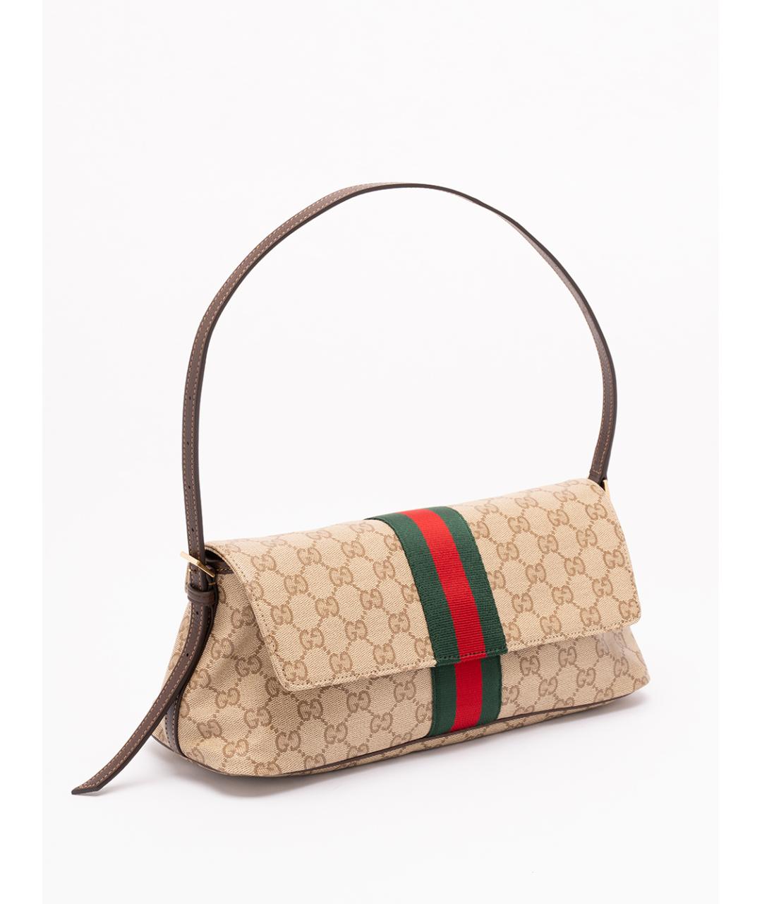 GUCCI Бежевая хлопковая сумка через плечо, фото 3