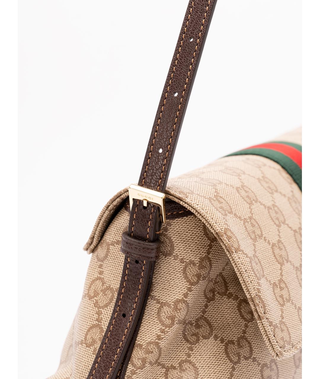 GUCCI Бежевая хлопковая сумка через плечо, фото 4