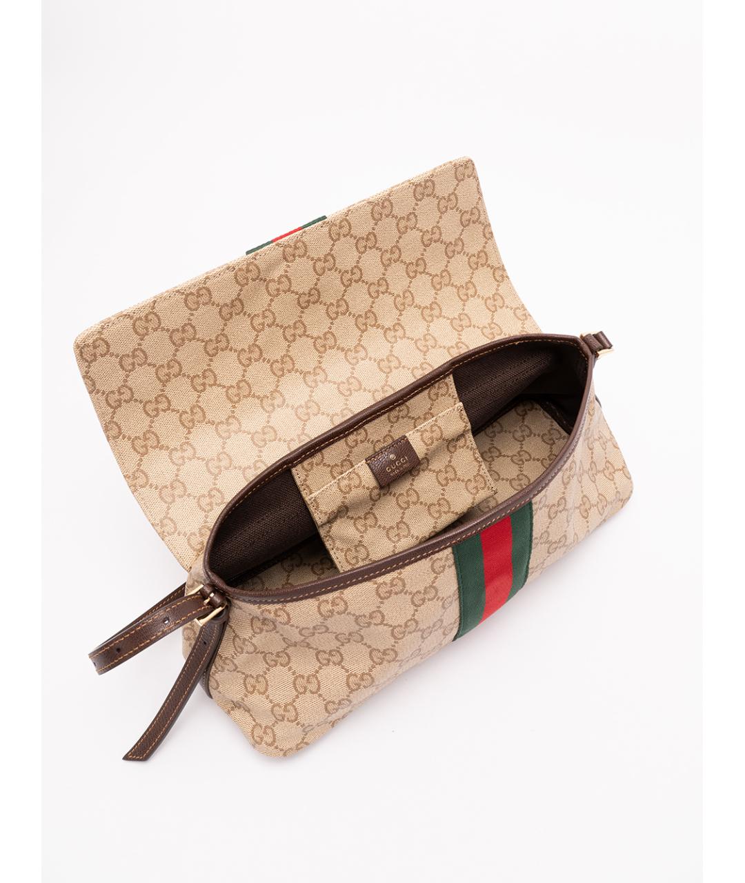 GUCCI Бежевая хлопковая сумка через плечо, фото 5