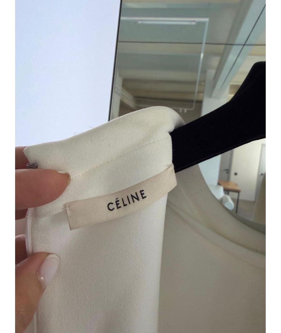 CELINE Белое вискозное платье, фото 4