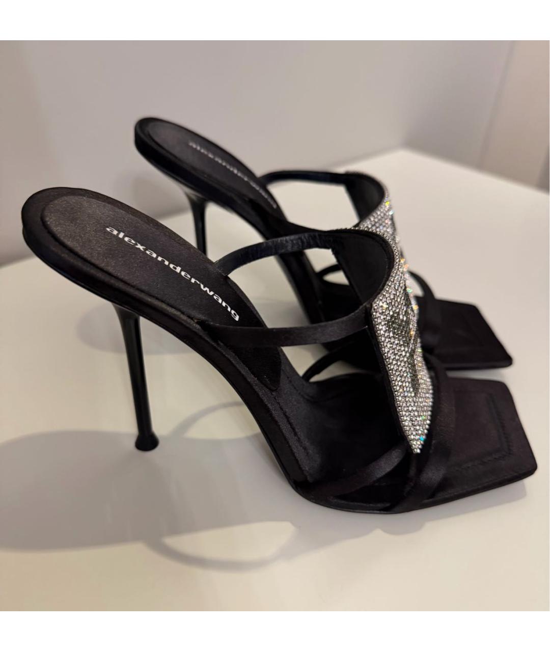 ALEXANDER WANG Черные текстильные мюли, фото 7