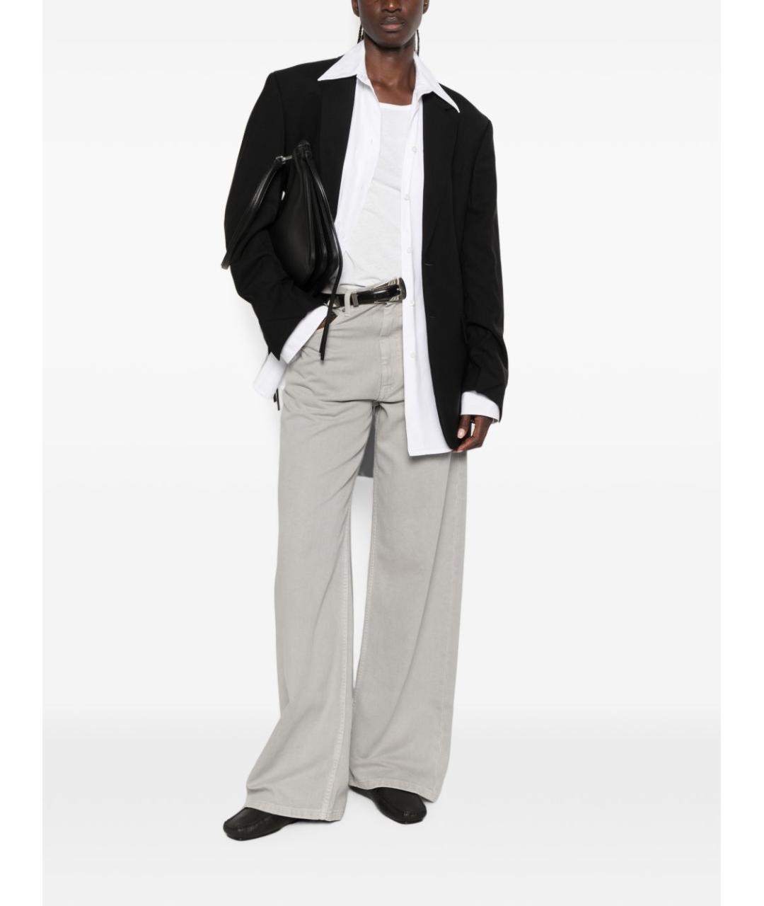 PHOEBE PHILO Серые хлопковые прямые джинсы, фото 4