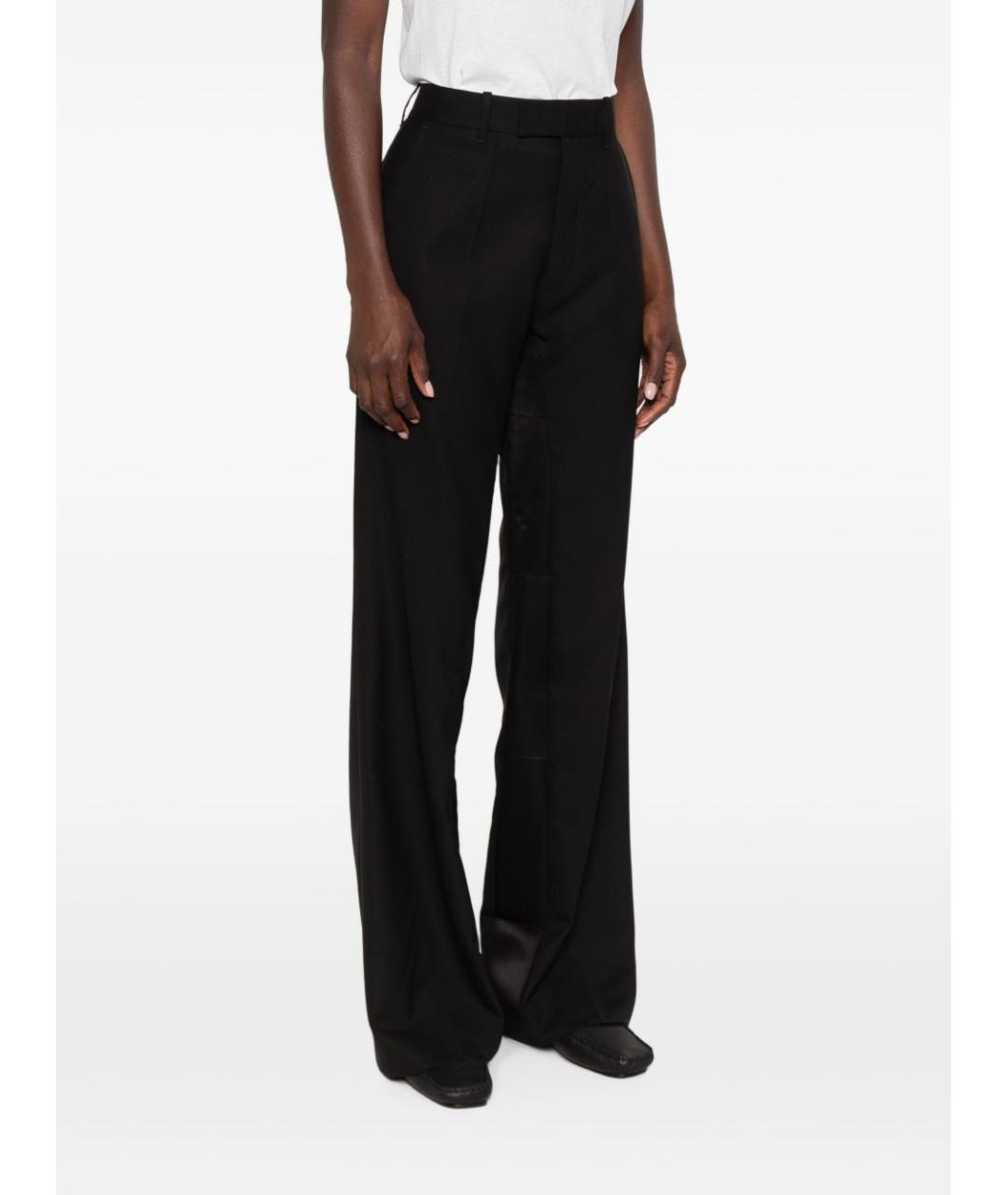 PHOEBE PHILO Черные хлопковые прямые брюки, фото 3