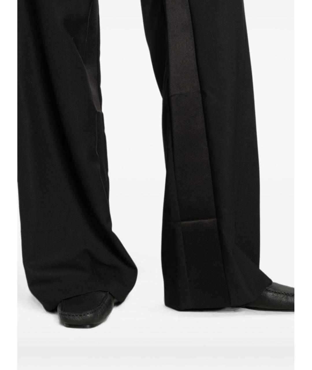 PHOEBE PHILO Черные хлопковые прямые брюки, фото 2