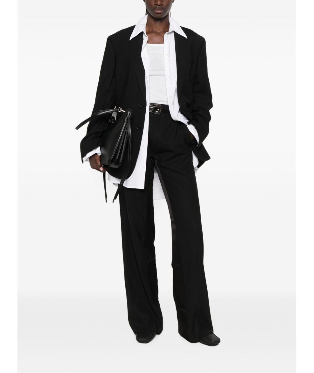 PHOEBE PHILO Черные хлопковые прямые брюки, фото 5