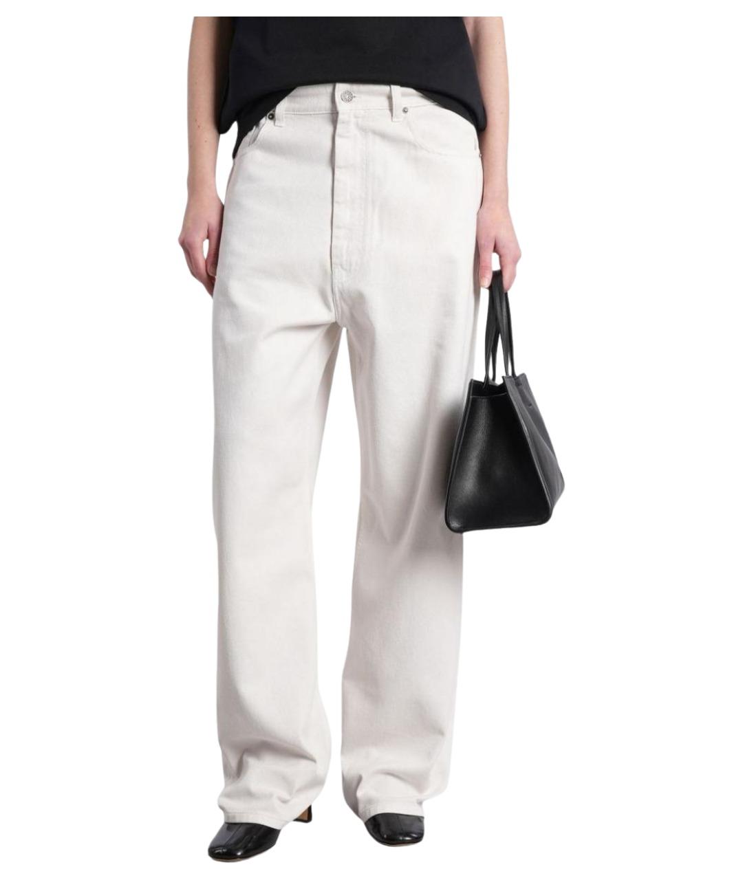 PHOEBE PHILO Белые хлопковые прямые джинсы, фото 1