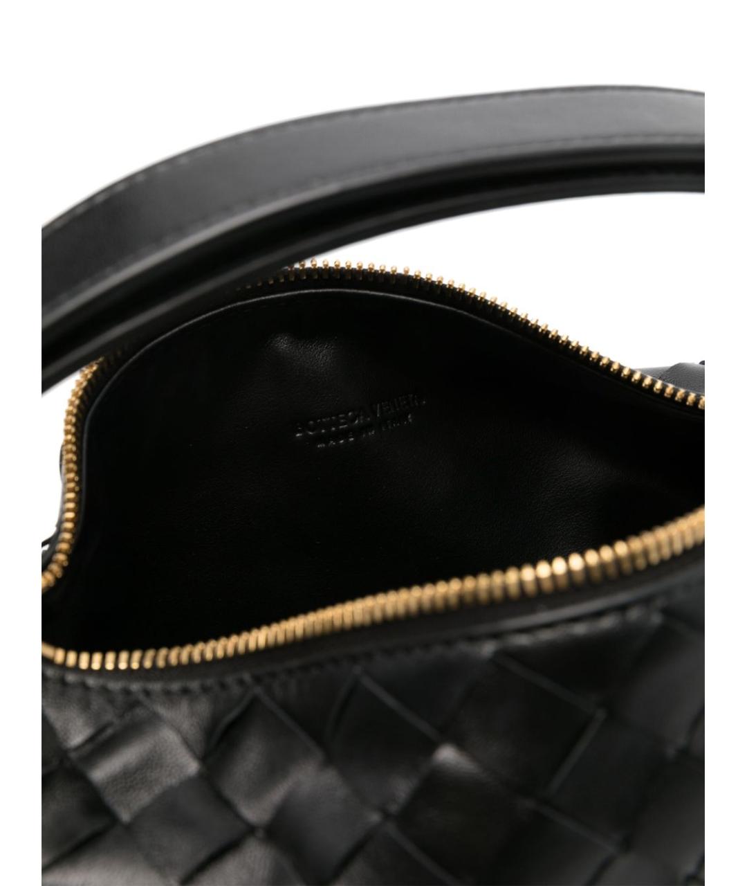 BOTTEGA VENETA Черная кожаная сумка через плечо, фото 5