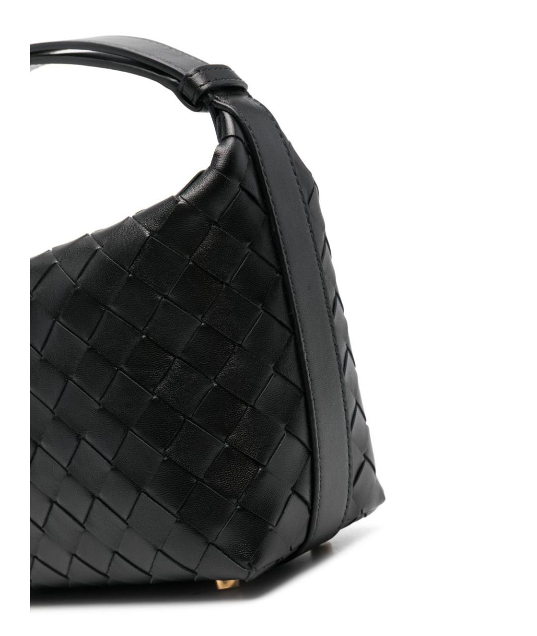 BOTTEGA VENETA Черная кожаная сумка через плечо, фото 4