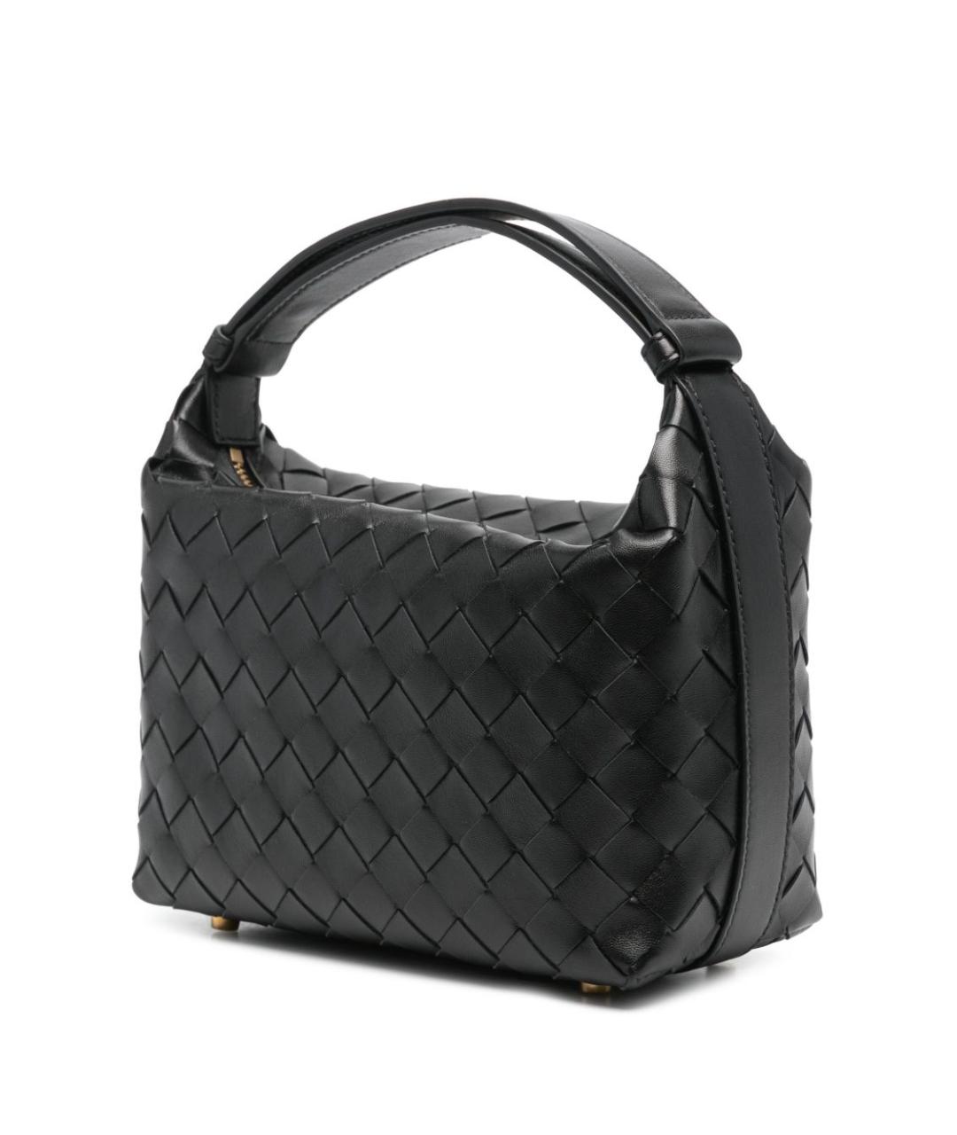 BOTTEGA VENETA Черная кожаная сумка через плечо, фото 2