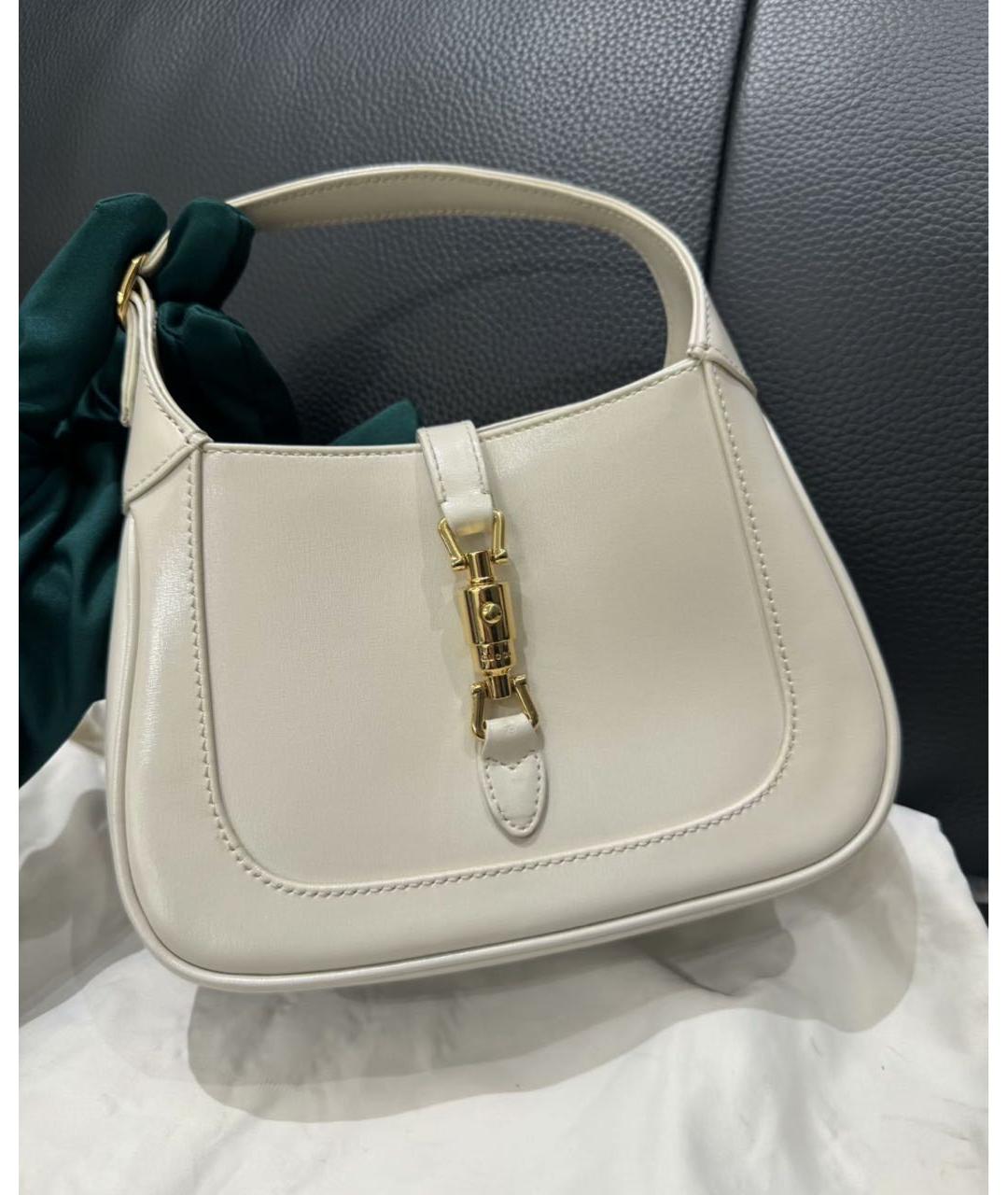GUCCI Белая кожаная сумка с короткими ручками, фото 2