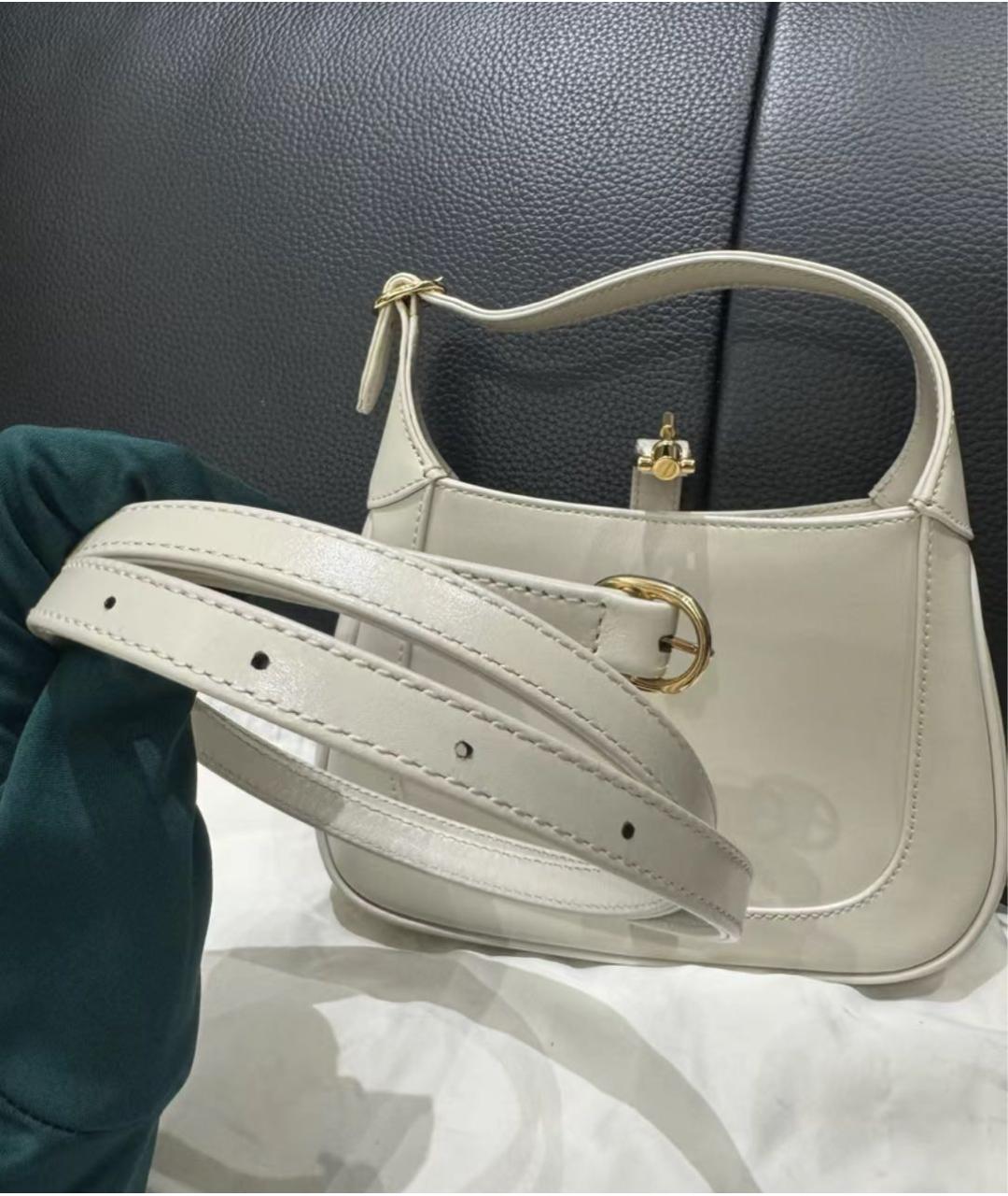 GUCCI Белая кожаная сумка с короткими ручками, фото 4
