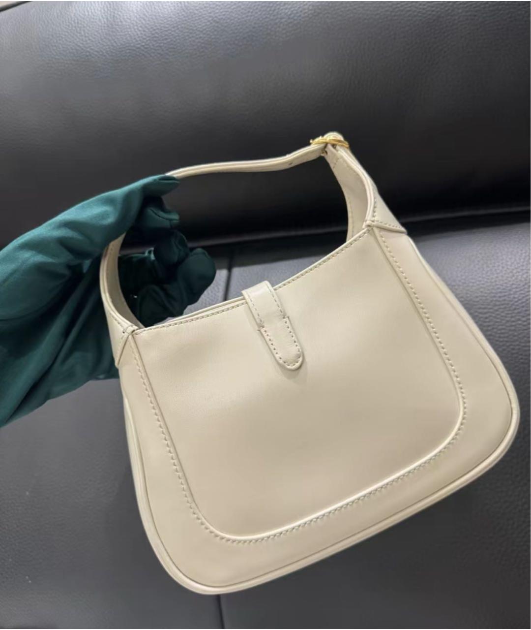 GUCCI Белая кожаная сумка с короткими ручками, фото 3