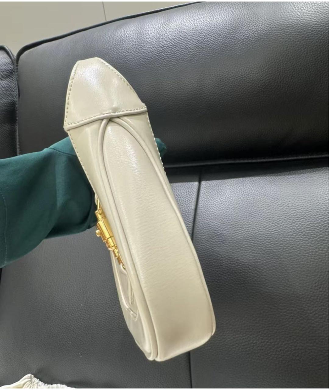 GUCCI Белая кожаная сумка с короткими ручками, фото 5